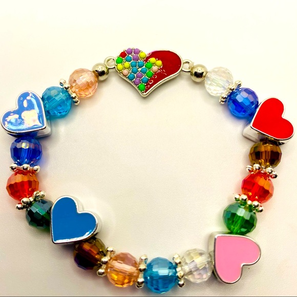 Bracelet Hearts  Beads and Enamel Hearts! - Picture 2 of 11